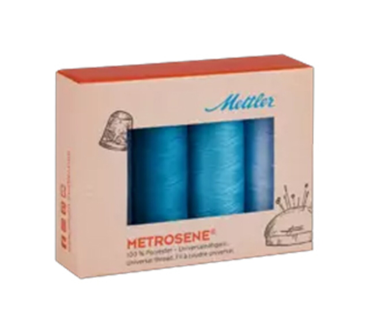 Mettler Metrosene Ocean Thread Set by Mettler | (10 50wt Polyester Small Spools)